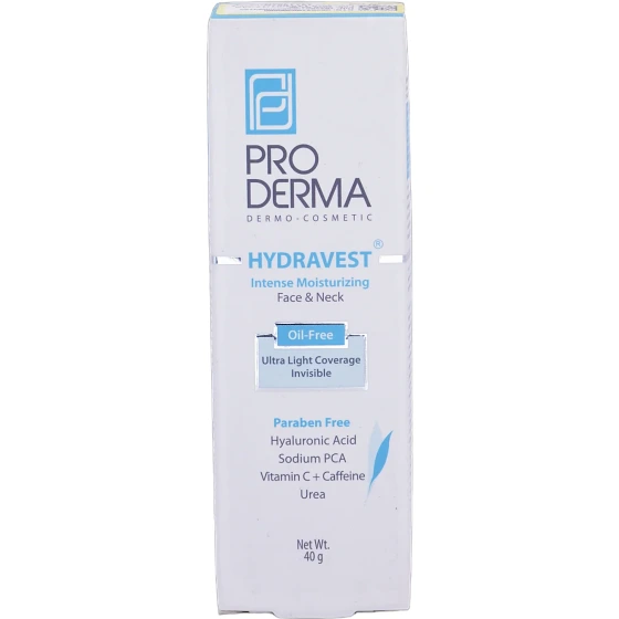 مرطوب کننده قوی پوست چرب فاقد چربی هیدرا وست پرودرما بی رنگ 40 گرم/Intense Moisturizing Cream Oil Free Hydravest Pro Derma 40g