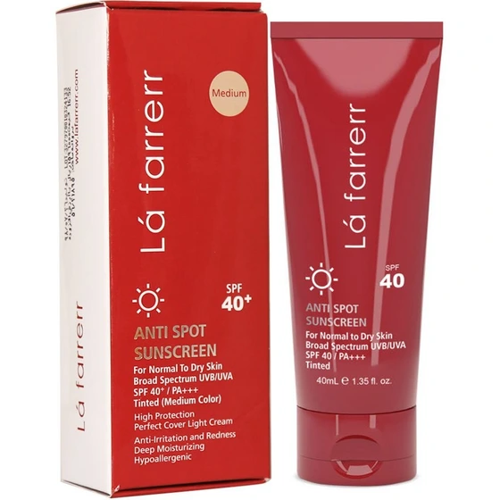 ضد آفتاب و ضد لک لافارر رنگ طبیعی پوست خشک و معمولی 40 میل SPF40