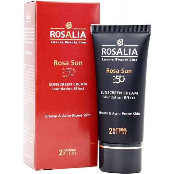 کرم ضد آفتاب رزالیا پوست چرب و جوش دار رنگ طبیعی SPF50