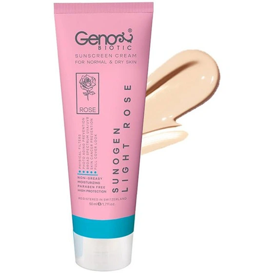 کرم ضد آفتاب سانوژن SPF 50 ژنو بایوتیک Light Rose