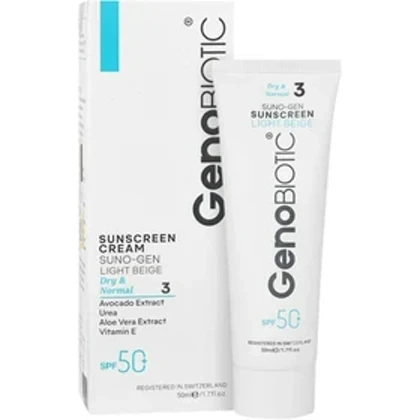 کرم ضد آفتاب ژنوبایوتیک پوست خشک بژ روشن SPF50
